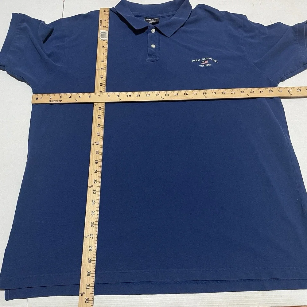 Vintage Polo Jeans Co Ralph Lauren Polo Shirt Mens Size XL Blue Embroidered Logo